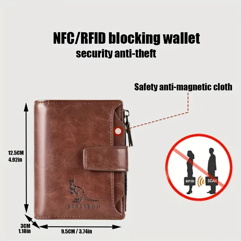 BAELLERRY Kangaroo™ RFID & NFC Blocking Leather Wallet – Secure, Sleek, Iconic