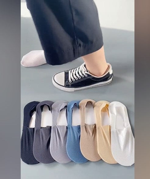 Economical Pack of 7 Pairs of Breathable Invisible Non-Slip Unisex Socks