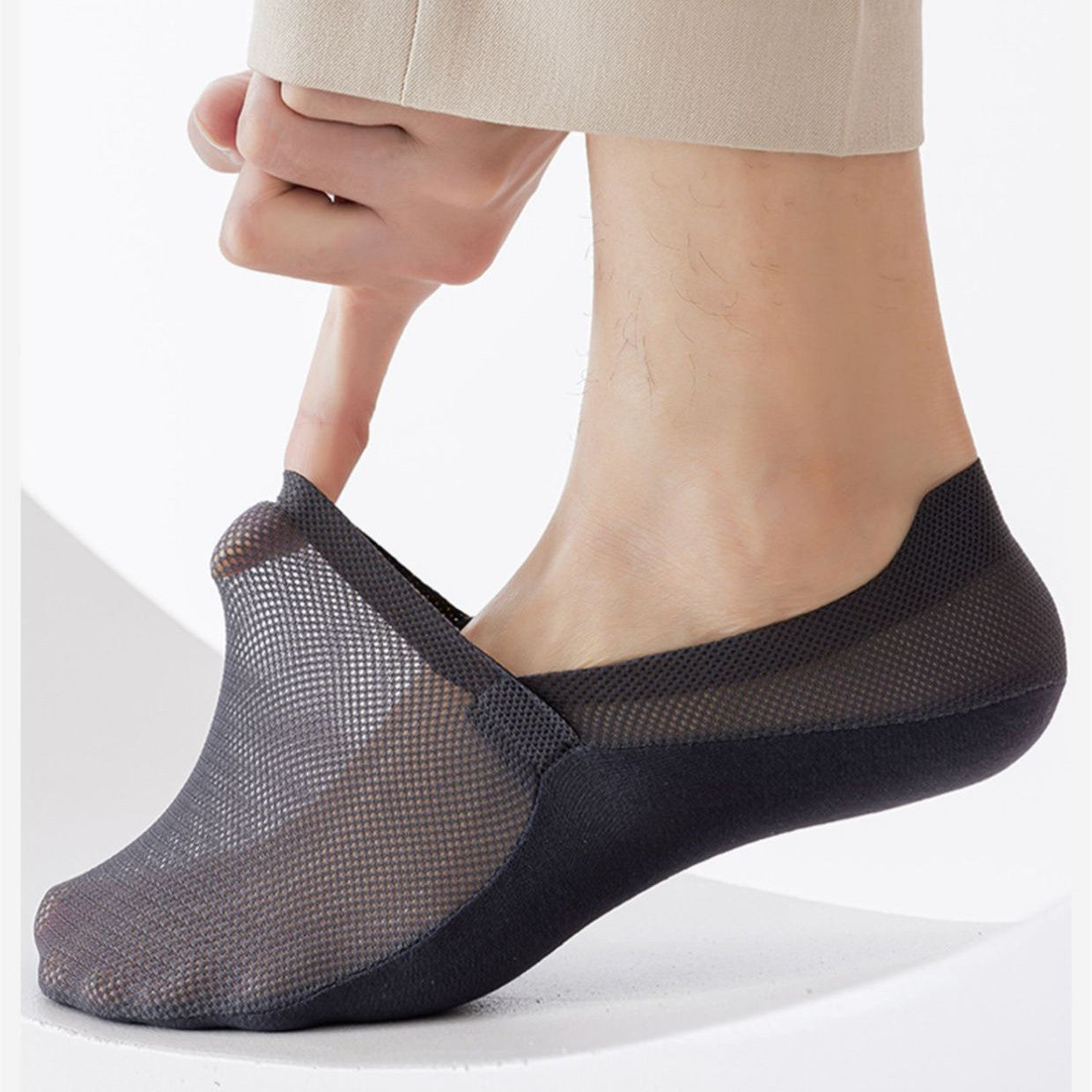 Economical Pack of 7 Pairs of Breathable Invisible Non-Slip Unisex Socks
