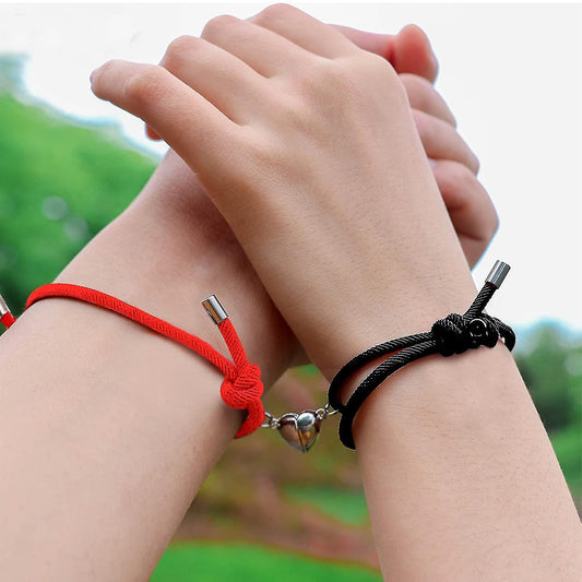 Couple’s Rope Bracelets with Heart Connector & Gift Card