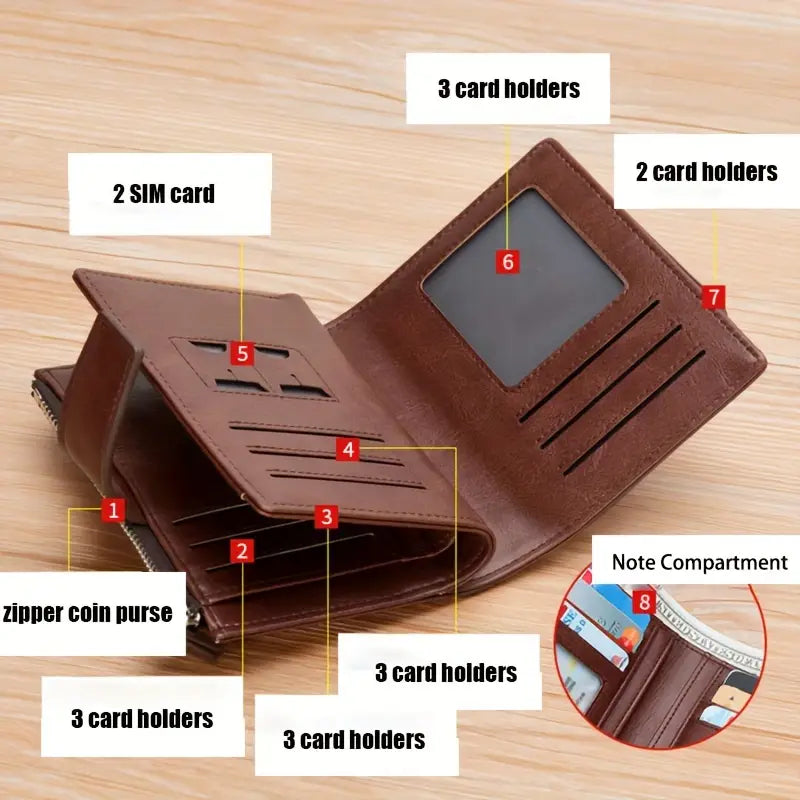 BAELLERRY Kangaroo™ RFID & NFC Blocking Leather Wallet – Secure, Sleek, Iconic