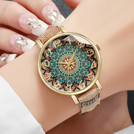 Mandala Art Wristwatch – Bold Design, Timeless Style