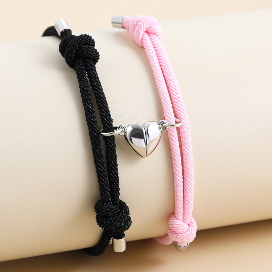 Couple’s Rope Bracelets with Heart Connector & Gift Card