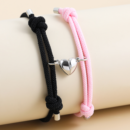 Couple’s Rope Bracelets with Heart Connector & Gift Card