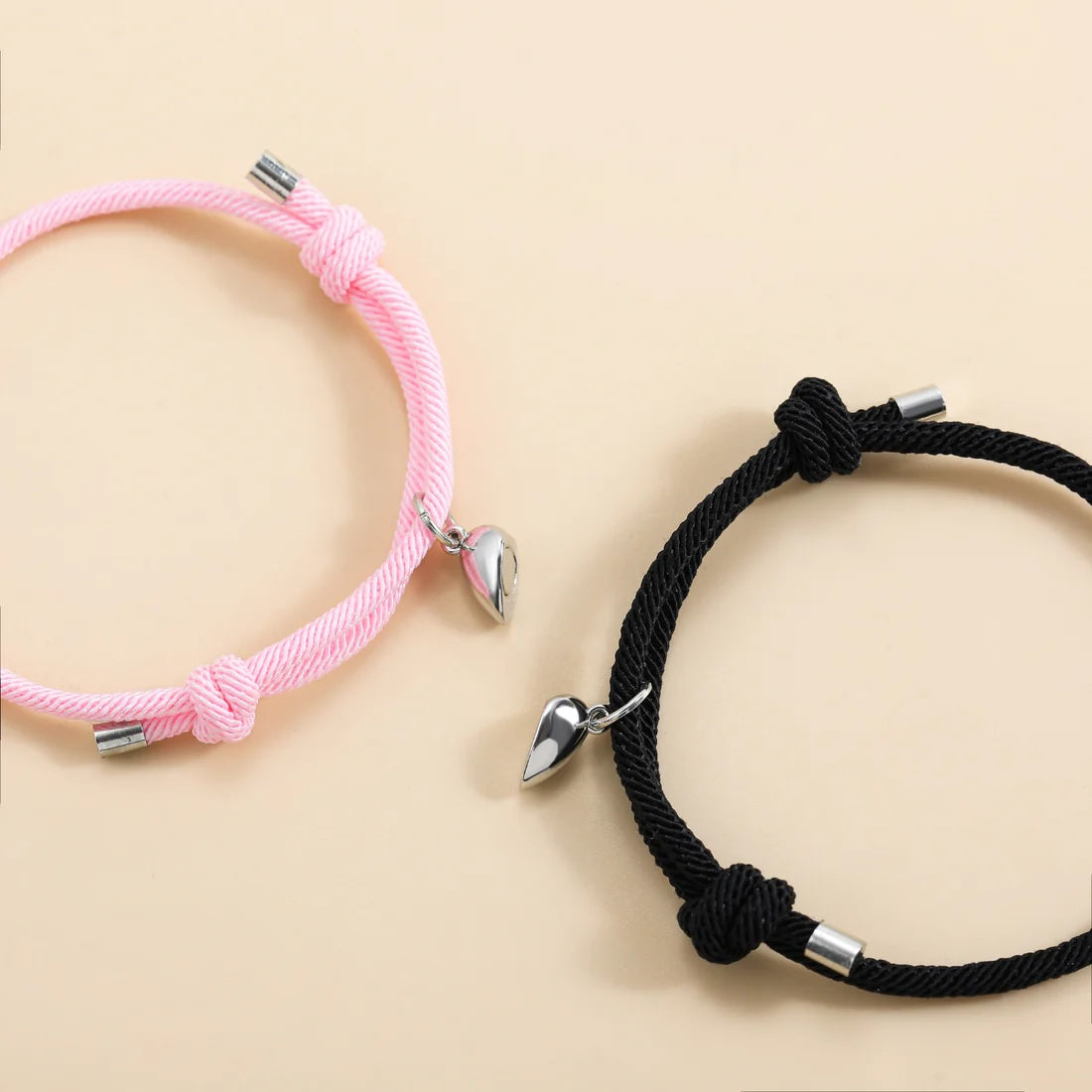 Couple’s Rope Bracelets with Heart Connector & Gift Card
