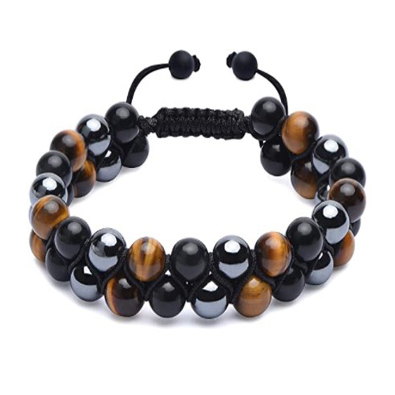 Men’s Energy Shield Bracelet – Tiger’s Eye, Hematite & Obsidian