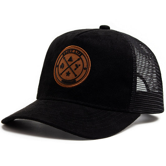 Vintage Mesh Trucker Cap – Suede Front + Leather Patch