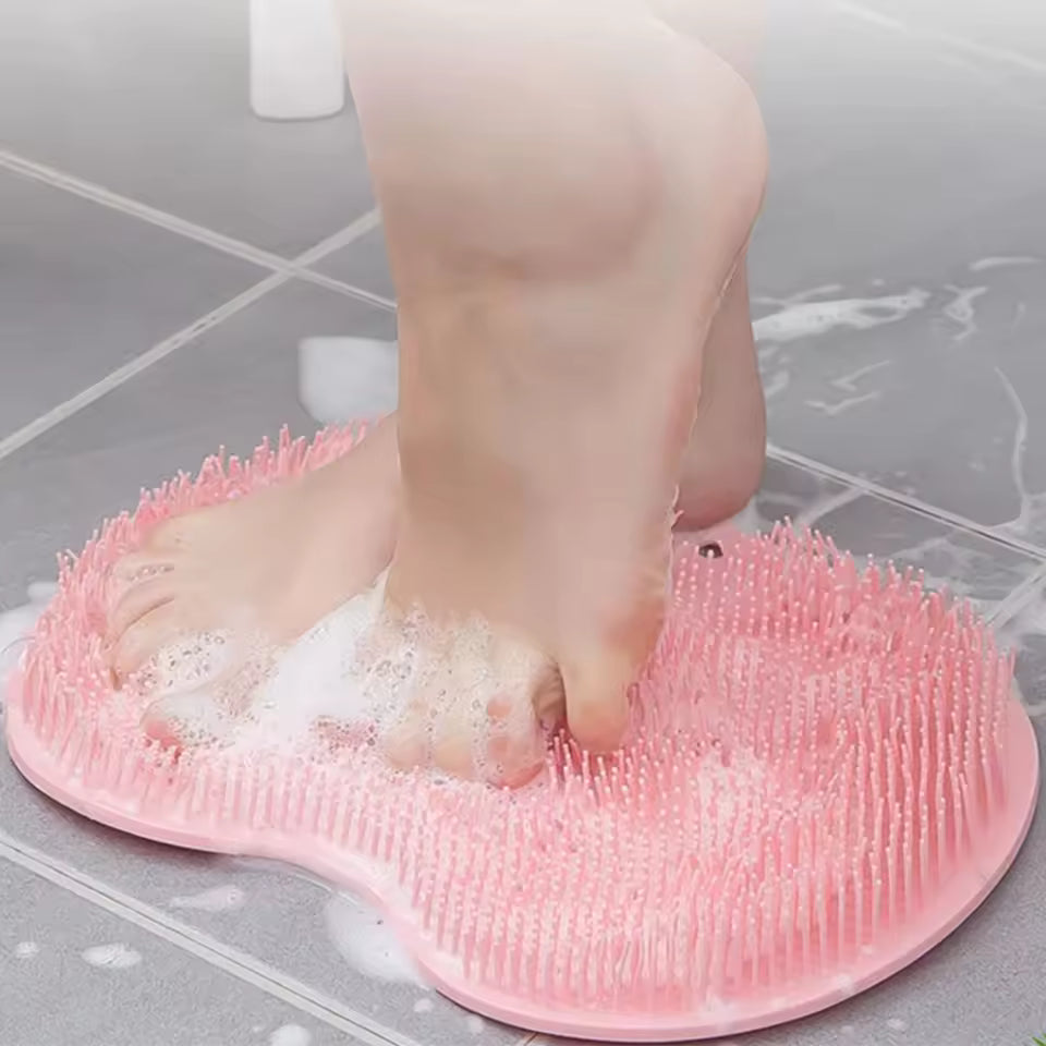 Silicone Shower Foot Scrubber & Back Massager Mat - Non-Slip Bath Mat with Suction Cups |